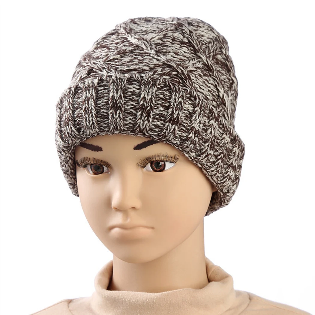 Khaki Теплые флисовые Вязанные Трикотажные Шапочки Snood комплект зимняя уличная детская шапка шарф Детские шапки Скалли Лыжные шапки для мальчиков и девочек - Цвет: Khaki