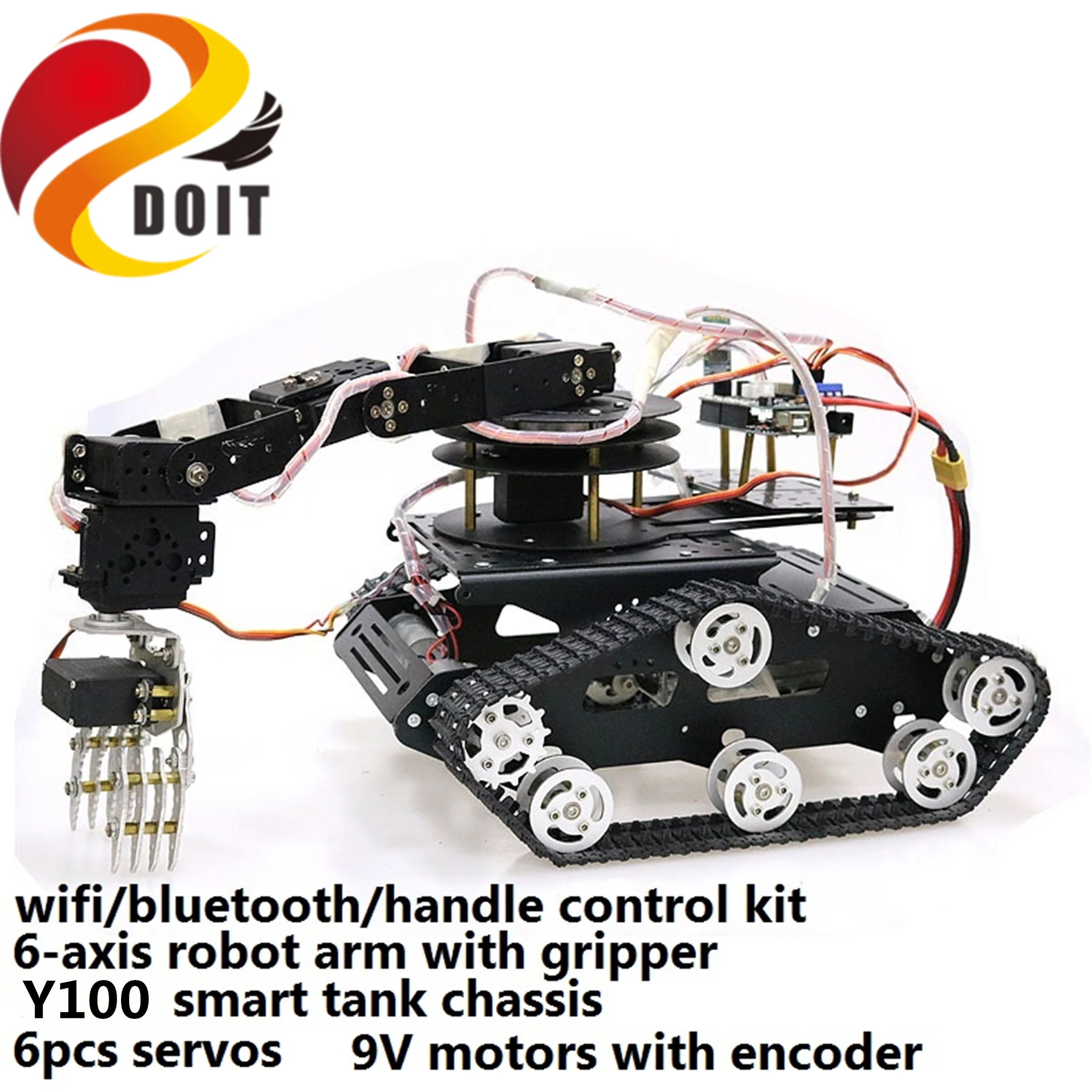 SZDOIT полностью металлический 6 осевой Роботизированный рычаг с Wi Fi/Bluetooth/ручкой