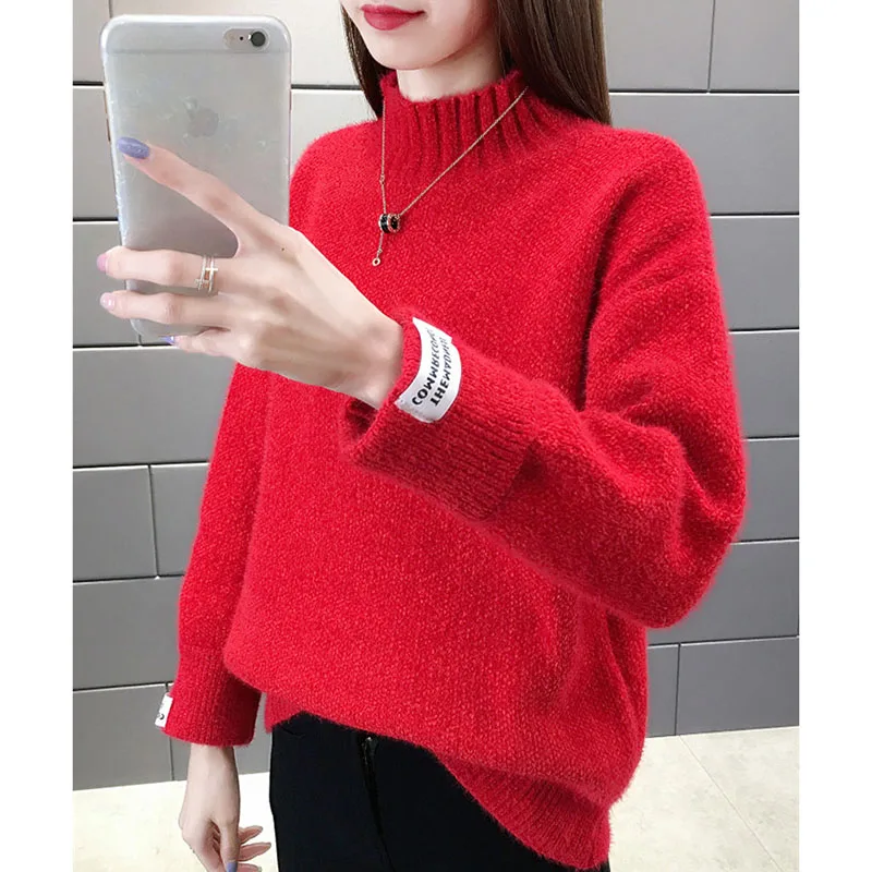 Теплый вязаный свитер для женщин на осень и зиму 2020 Женская водолазка с длинным