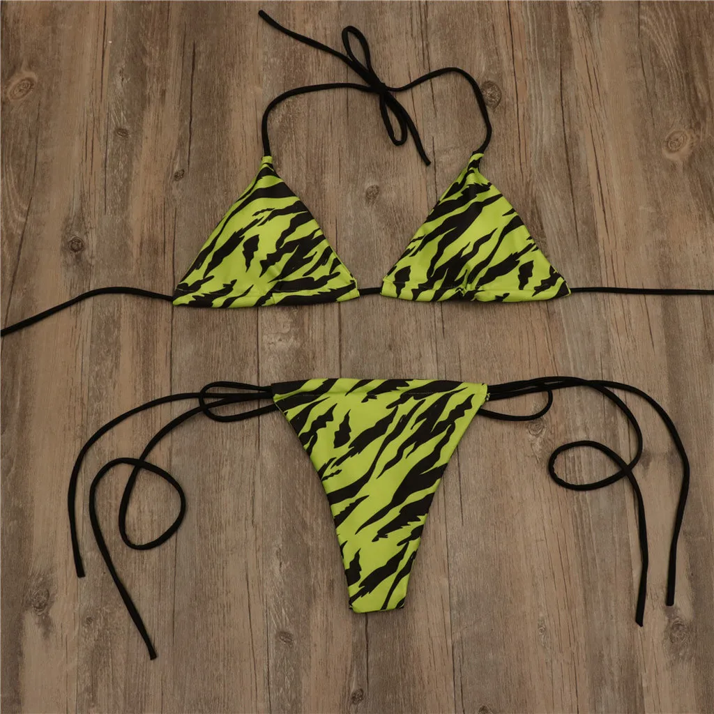 

Sexy Leopard Micro Bikini Set Women 2 Pieces Swimsuit Swimwear Push Up Padded Bra Thongs Biquini Bathing Suit Beachwear S-L