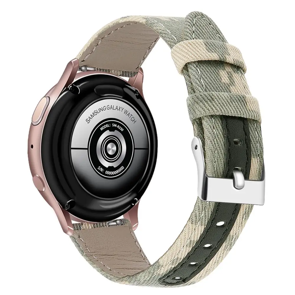 

Ремешок нейлоновый из натуральной кожи для Samsung Galaxy Watch Active 40 мм, 20 мм