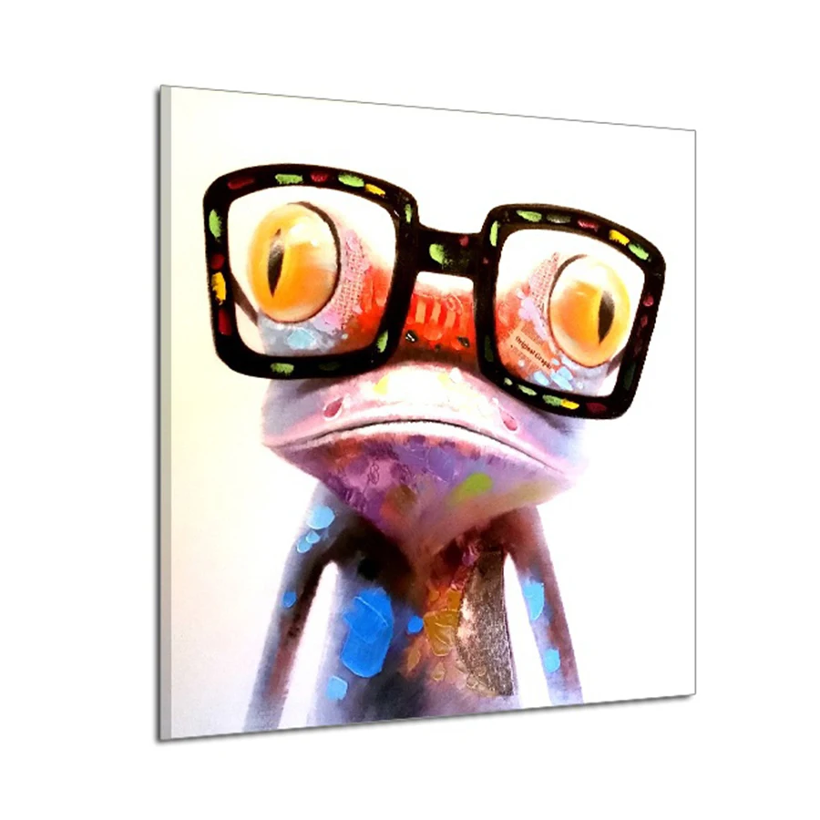 Современная Картина на холсте с изображением животных настенные картины очки