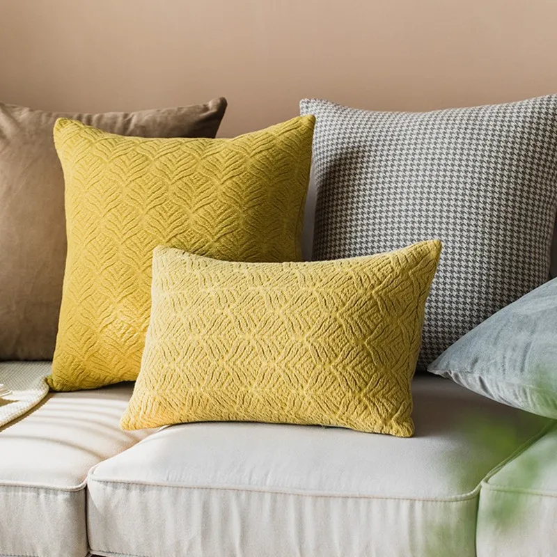 

100% cotton Jacquard Cushion Cover Twill Geometric Home Decoration Pillow Cover Sofa Pillowcase 45x45cm/30x50cm Pillow Sham