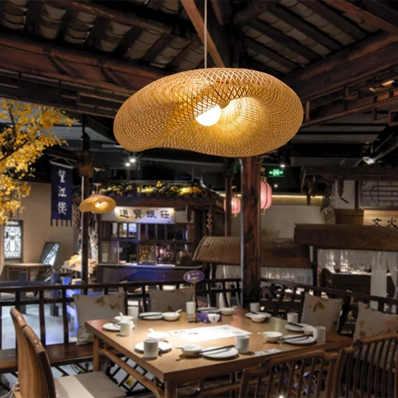 

Bamboo Chandelier Chinese-style Zen Tea Room Lamp Southeast Asian Restaurant Hotel Home-style Japanese Bamboo Lighting pendant