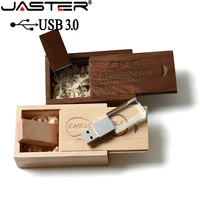 jaster high speed crystal wooden usb 3 0 8gb 16gb 32gb 64gb 128gb wedding gift customizable logo free adapter 1pcs free logo
