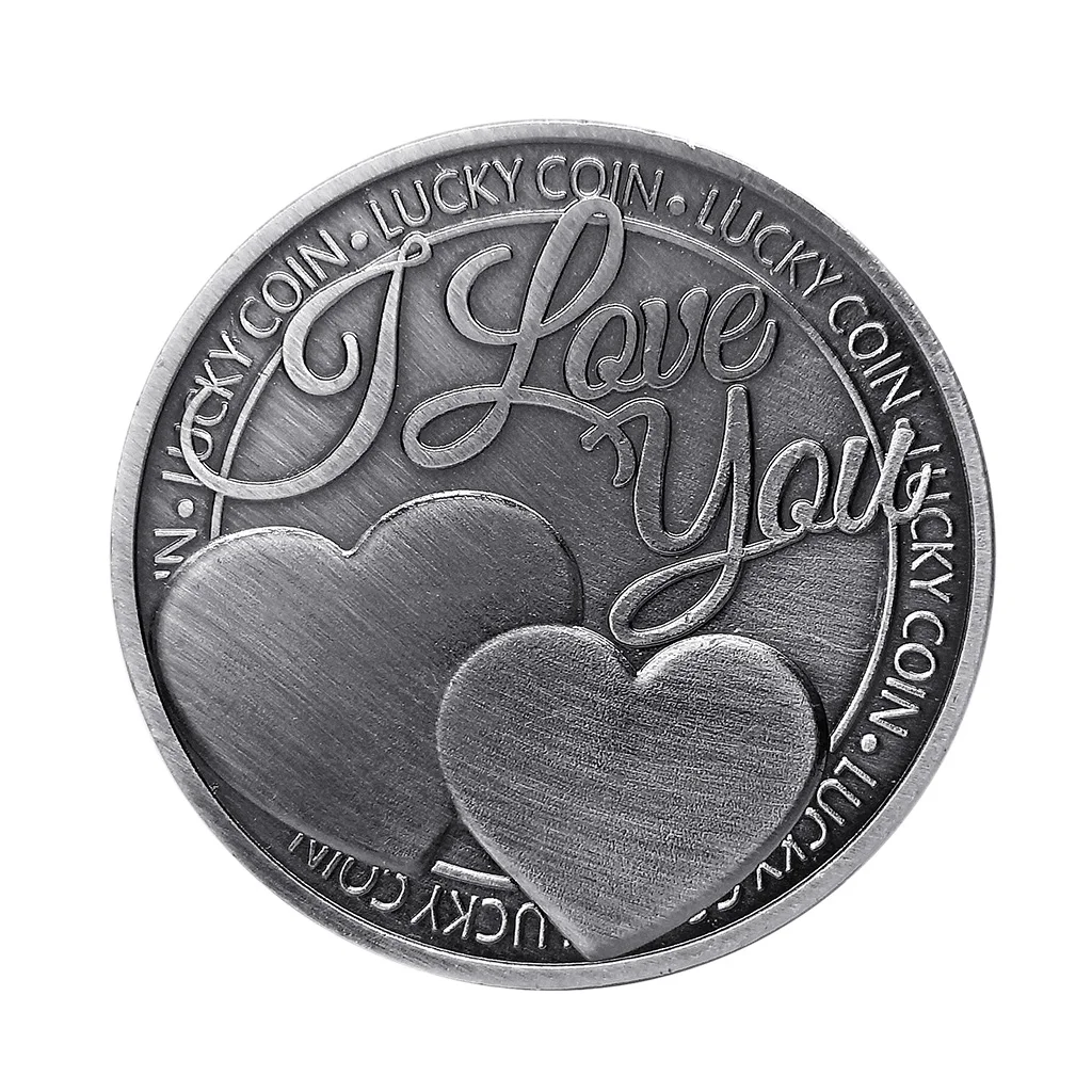 

Antique Commemorative Coin I LOVE YOU Lucky Coin Marriage Anniversary Gift