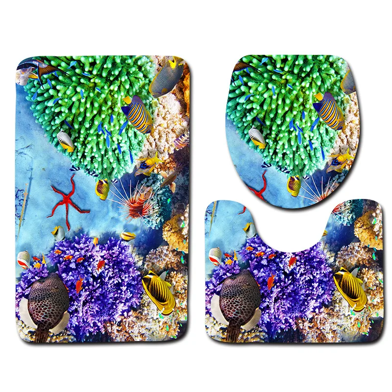 Набор ковриков Zeegle для ванной комнаты под водой Придверный коврик крышка чехол