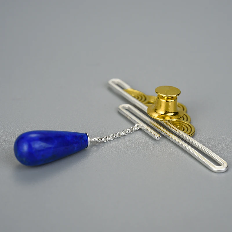 Lotus Fun реальные 925 пробы серебро Натуральный камень ручной работы Fine Jewelry