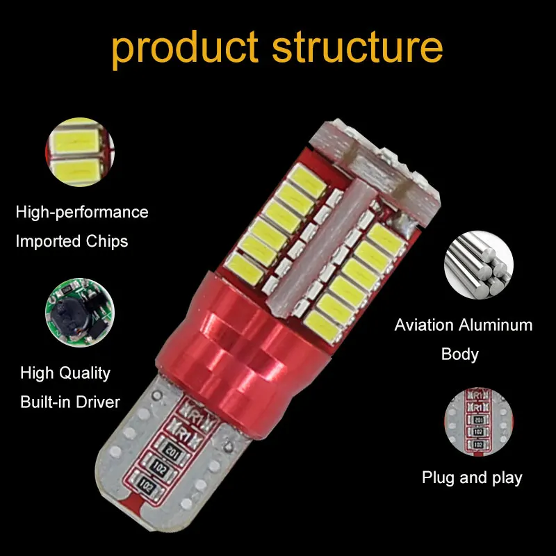 Светодиодсветодиодный лампа T10 10 × W5W для внутреннего освесветильник автомобиля