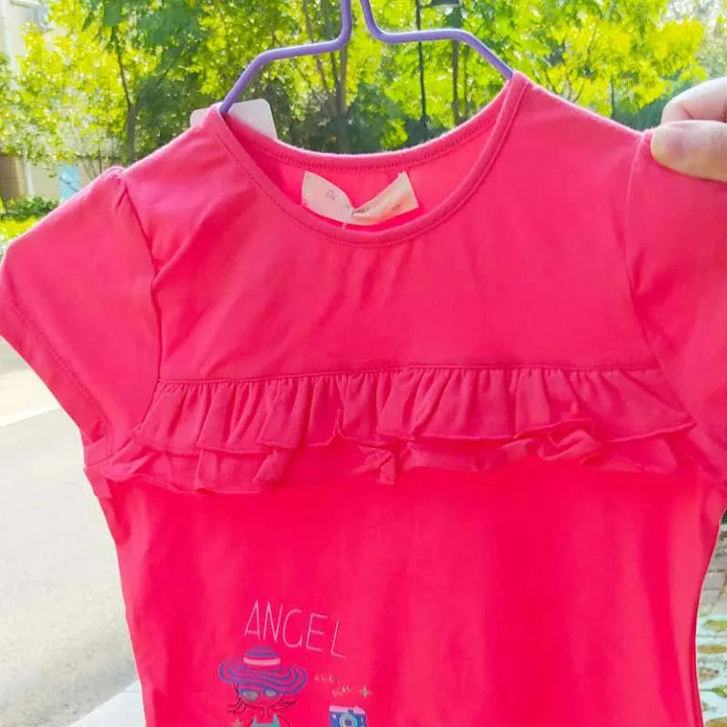 Футболки для новорожденных девочек летние хлопковые топы с героями мультфильмов