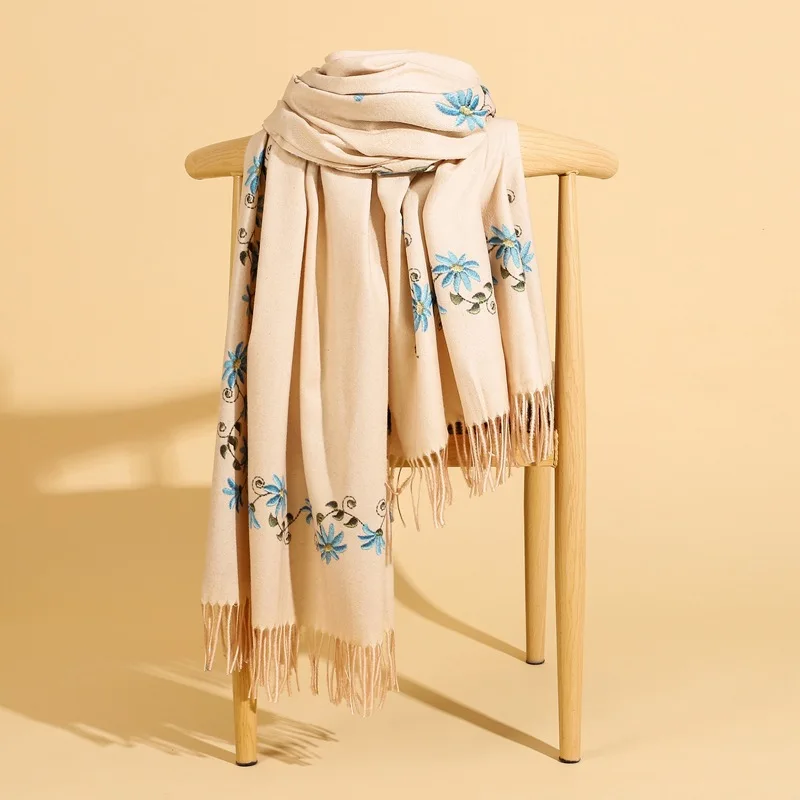 

Cashmere Scarves Tassel 2021 Autumn New Soft Warm Lady Girls Wraps Thin Long Scarf one