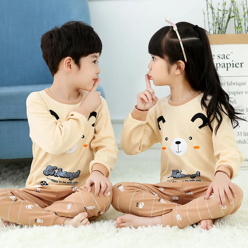 Зимняя семейная детская пижама одежда для мальчиков и девочек сна с животными
