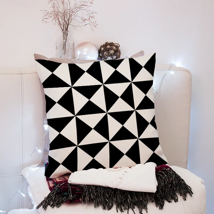 Новинка 2020 чехол для подушки с геометрическим рисунком Простые Модные льняные