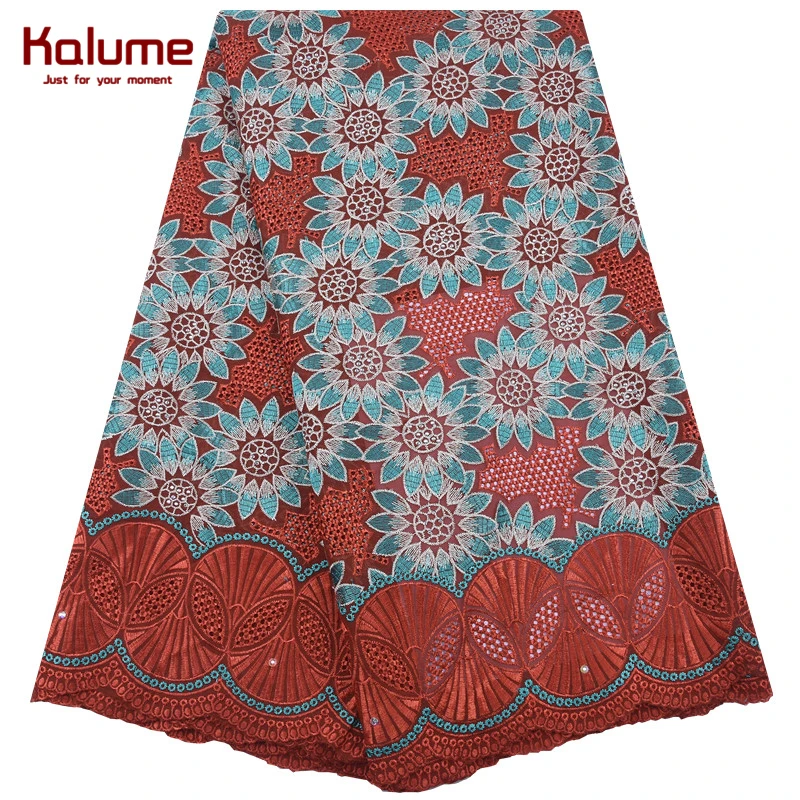 Kalume горячая Распродажа африканская швейцарская вуаль хлопковая кружевная ткань