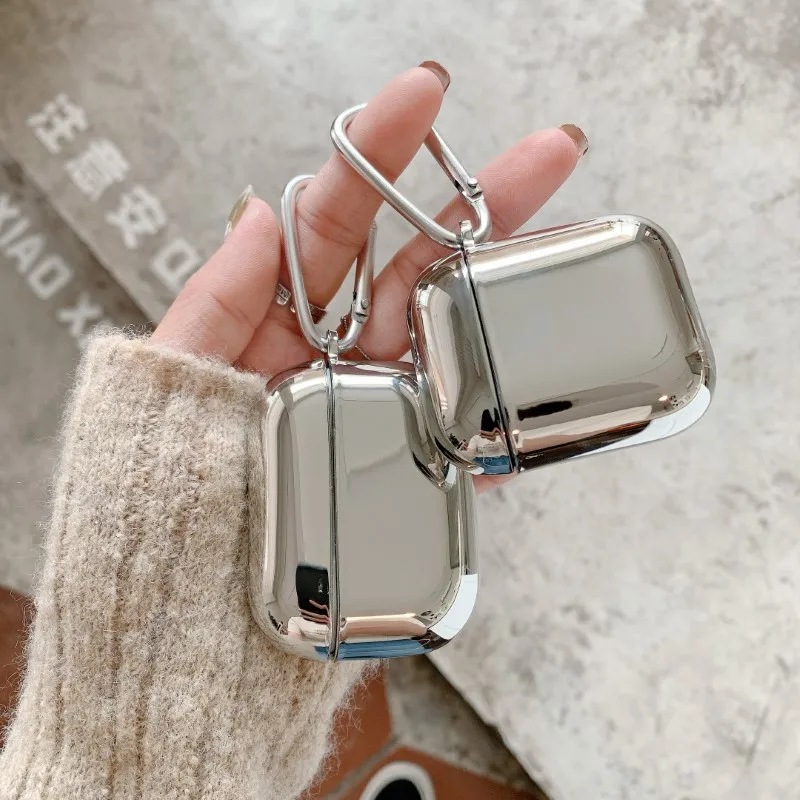 Чехол для наушников с гальваническим покрытием Airpods 1 2 3 простой защитный чехол