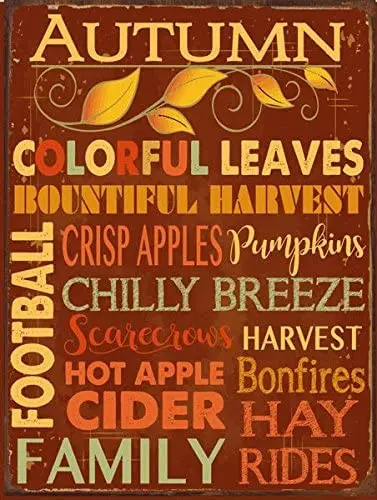 

Домашние акценты осенние слова металлический знак метро, осень, китчендер, День благодарения, осень, урожай