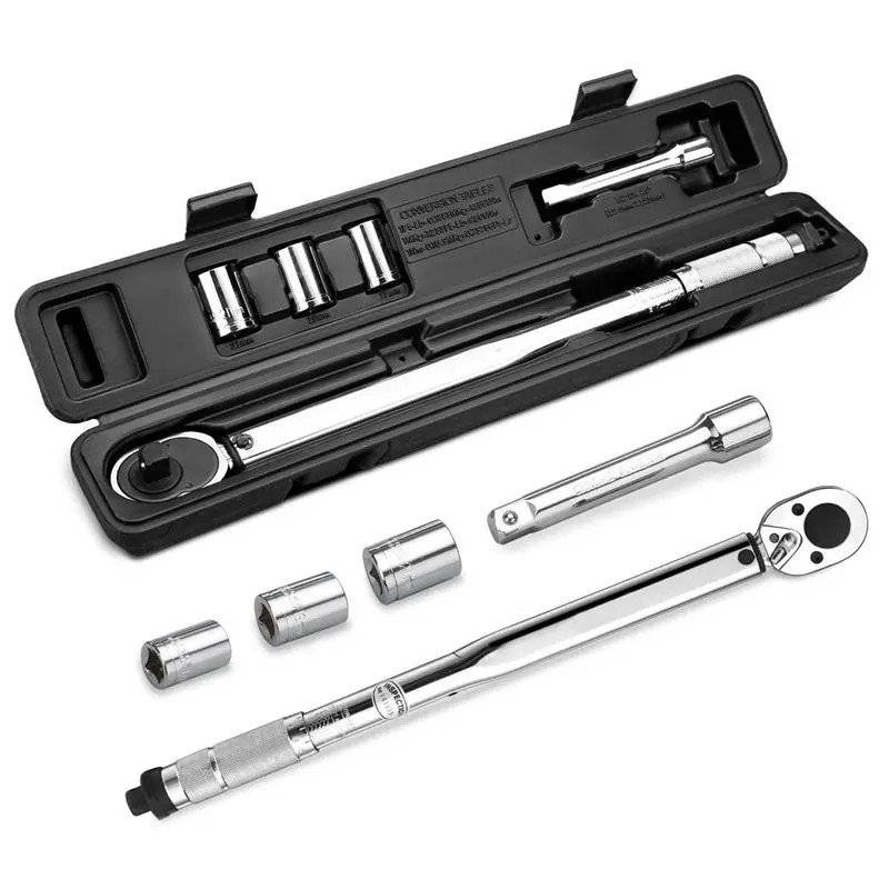 

1/2-Inch Drive Click Torque Wrench (10-150 Ft-Lbs.Or 13.6-203.5 Nm) 24-Tooth Dual Scale Alloy Steel