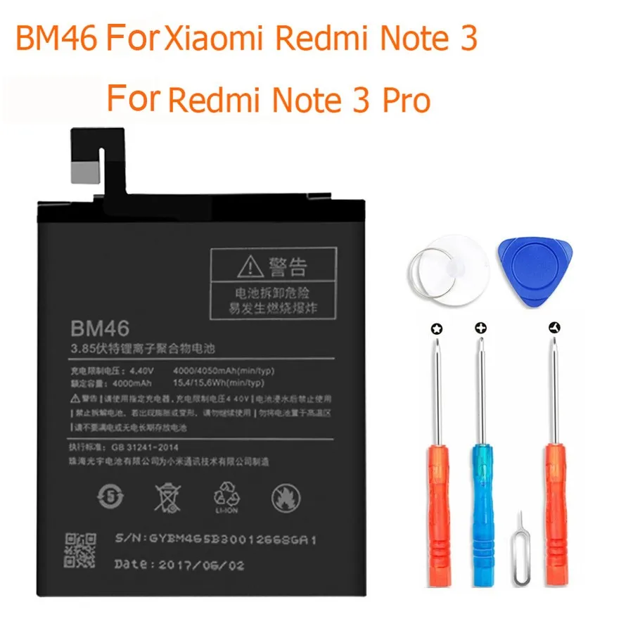 For redmi note 3 PINZHENG BN41 BN43 BM46 BM47 BM22 Батарея для Xiaomi Redmi Note 4 Note 4X3 Pro 3S 3X 4X Батарея для спортивной камеры Xiao mi 5 M5 mi 5 батерия - Цвет: For redmi note 3