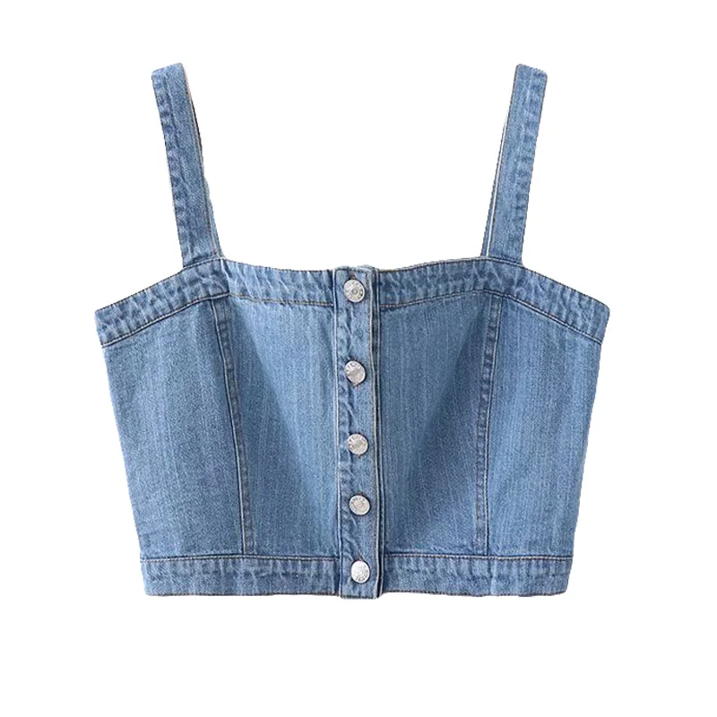 Летний укороченный топ Женская майка джинсовый женский корсет женские