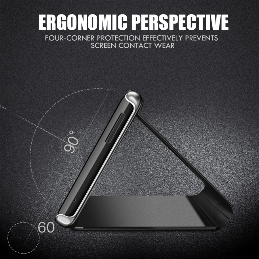 Зеркальный кожаный флип-чехол для samsung note 10 plus s10 5G s8 s9 S7 Edge smart view cover galaxy note10 pro coque |