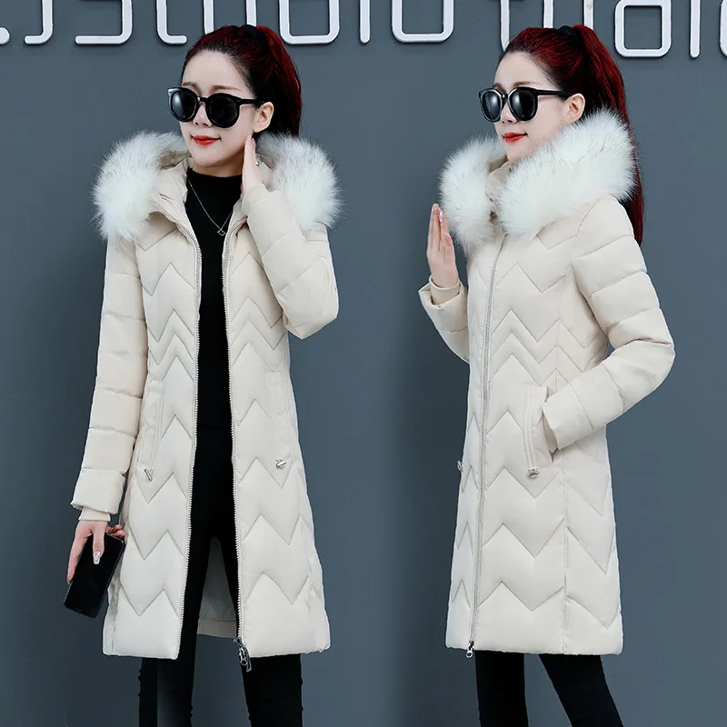

The new 2021 winter ms han edition cultivate one's morality even cap long big yards cotton-padded jacket cotton thicke