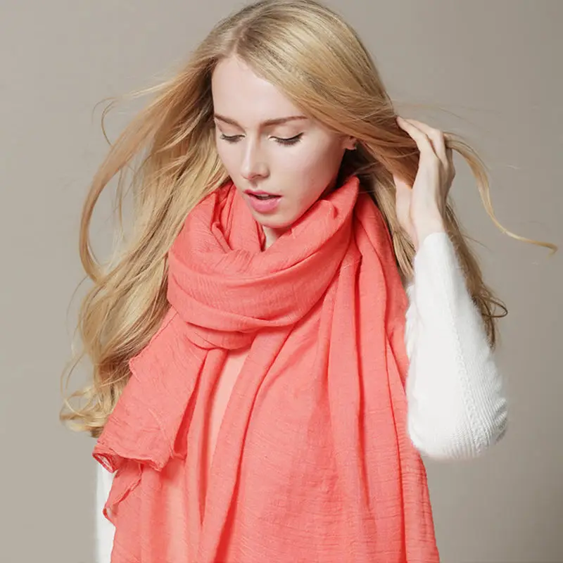 

Autumn And Winter Wild Solid Linen Scarf Women Shawl Korean Fashion Scarves Go Out Wraps Female Long Scarves