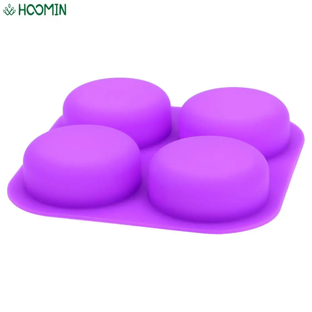 

4 Cavity Round Circles Silicone Mold Reusable Fondant Cake Baking Tools DIY Handmade Craft Easy To Demold Soap Molds Tray