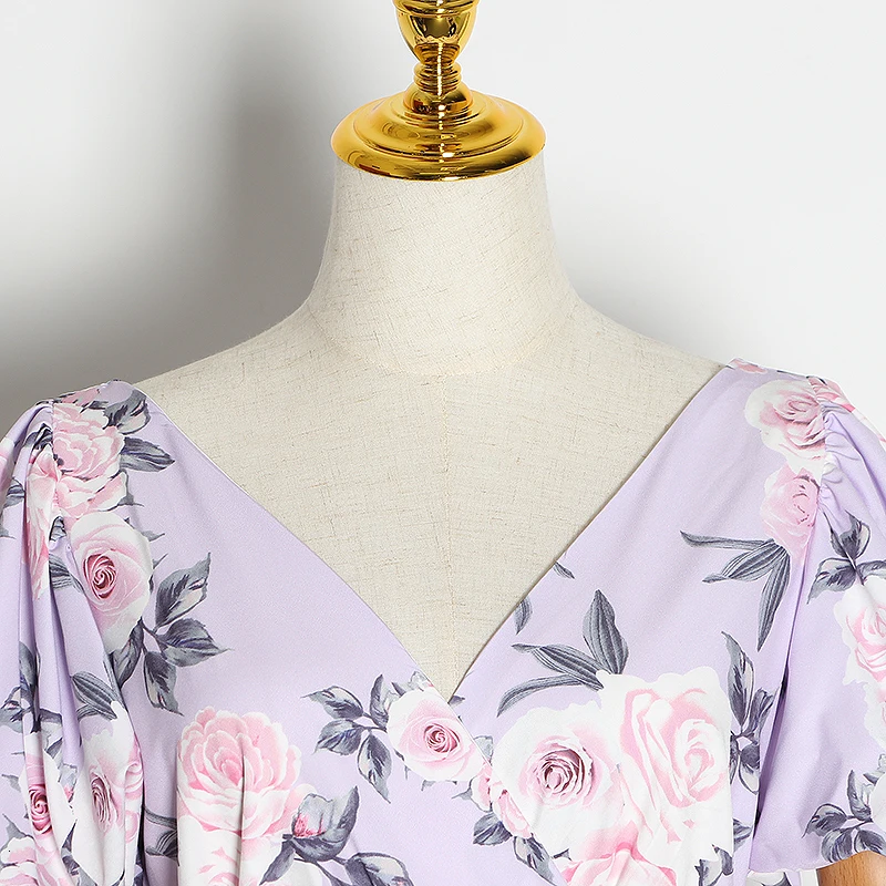 Женское летнее платье макси с оборками и цветочным принтом | Женская одежда