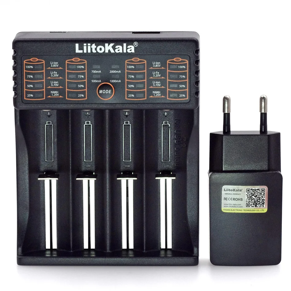 

LiitoKala Lii-402 Lii-202 Lii-100 Lii-S2 Lii-S4 Lii-S6 3.7V 3.2V 26650 16340 18650 18500 NiMH lithium battery charger+5V 2A