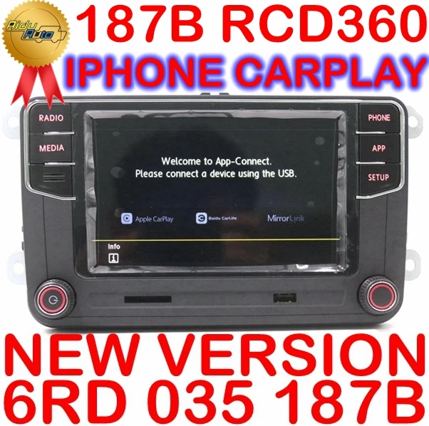 Carplay RCD360 RCD 360 MIB Авторадио Mirrorlink 6RD 035 187B для VW Golf 5 6 Jetta MK5 MK6 Polo Passat B6 B7 CC Tiguan