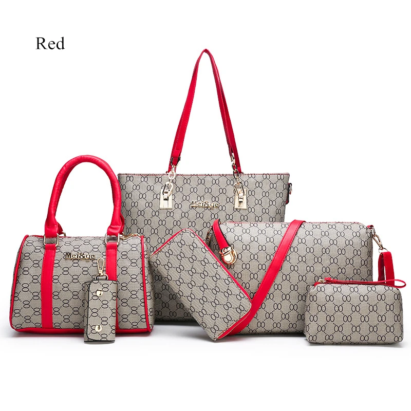 2019 новые женские Сумки из искусственной кожи 6 комплектов модные дизайнерские