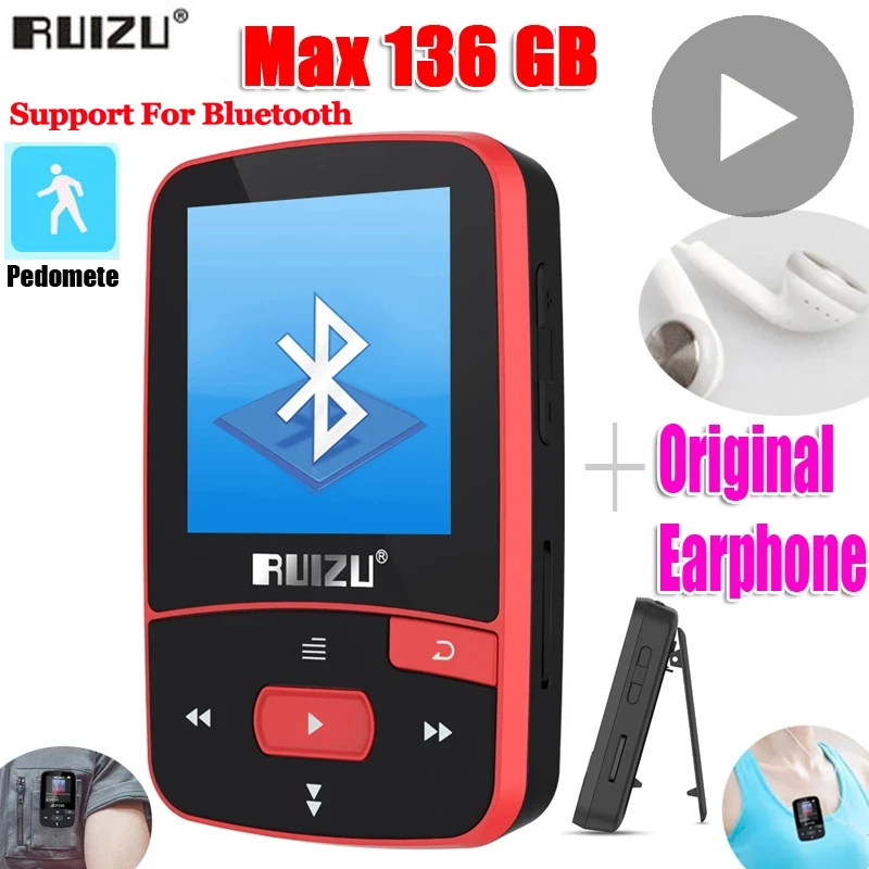 Player para a Execução do Esporte Música de Vídeo Mp4 e Mp3 fm com Bluetooth Rádio Txt Mini Portátil Áudio Alta Fidelidade Lecteur mr mp 3 4