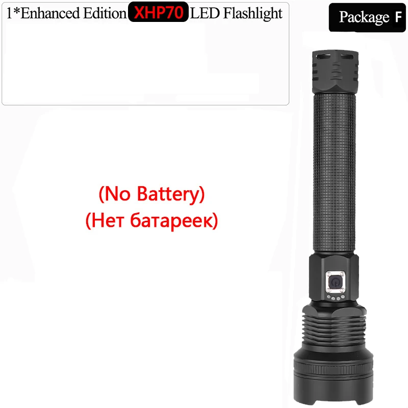 XHP70.2 XHP90 USB Перезаряжаемый светодиодный фонарик XHP70 мощный фонарь супер водонепроницаемый зум охотничий свет использовать 18650 или 26650 Battey - Испускаемый цвет: Package F