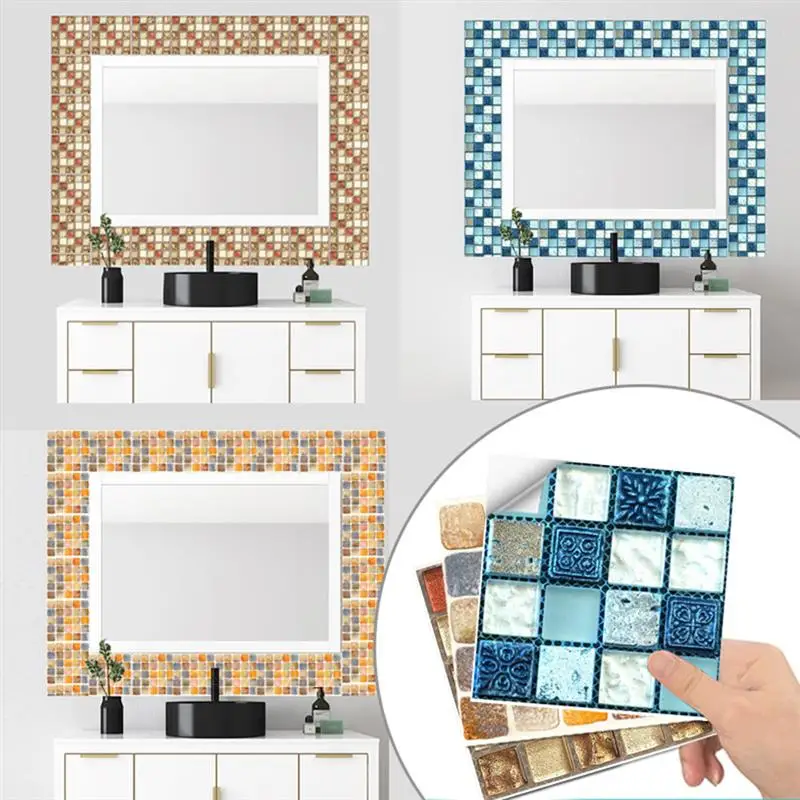 10 шт. Декоративные самоклеящиеся 3D-Наклейки для плитки | Дом и сад