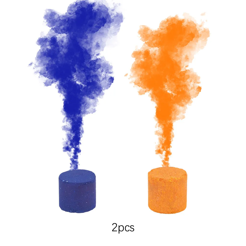 2pcsBlue Orange Дымчатый торт 1-6 шт. реквизит для фотосъемки дым 1 шт. красочный дымовой эффект шоу круглая бомба сценическая фотография помощь Игрушка Подарки W801 - Цвет: 2pcsBlue Orange