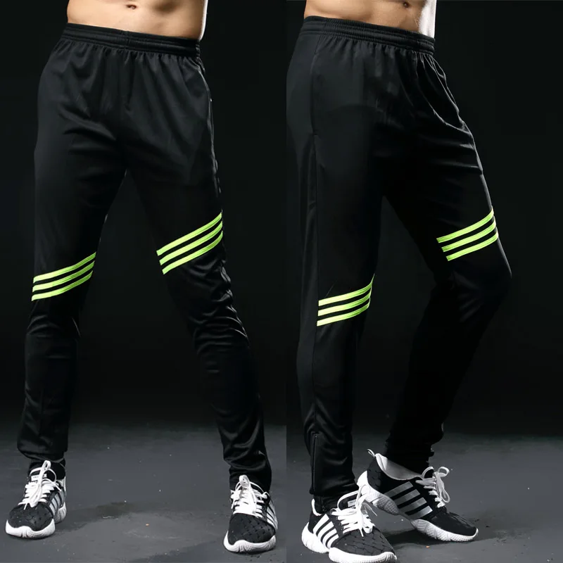 Мужские спортивные штаны для бега на молнии футбольные тренировочные длинные