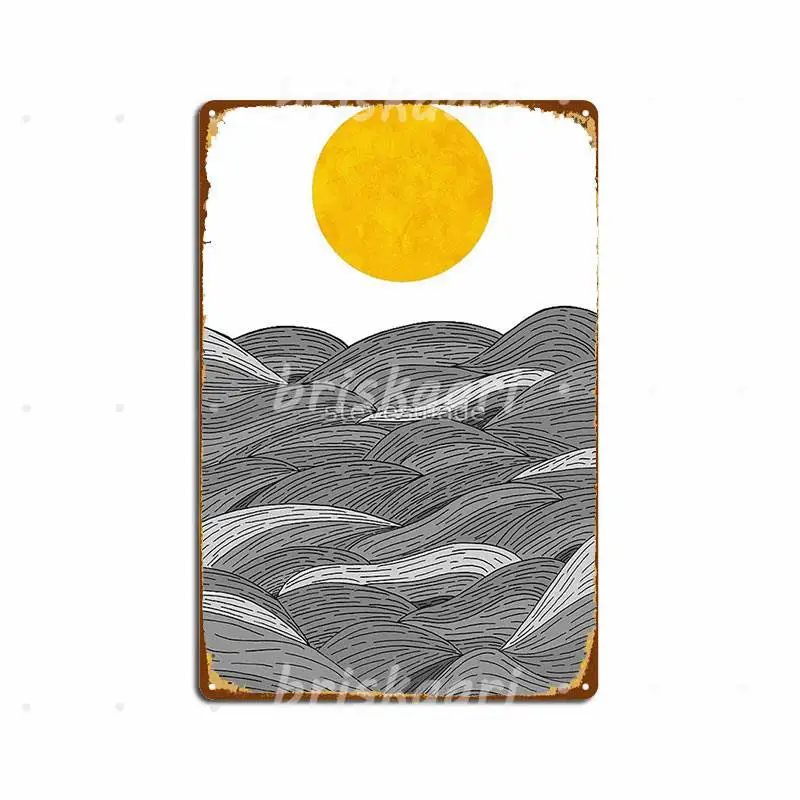 

Серый волны металлические знаки стены пещера вечерние классический Декор стены металла Плакаты