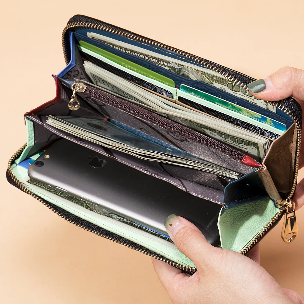 

WESTAL Large Women's Wallet Purse Leather Coin Wallet for Women Long Wristlet Clutch Coin Card Holders Carteras Wallets Female