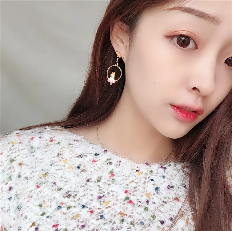 Модные популярные милые серьги в виде кролика металлические темпераментные