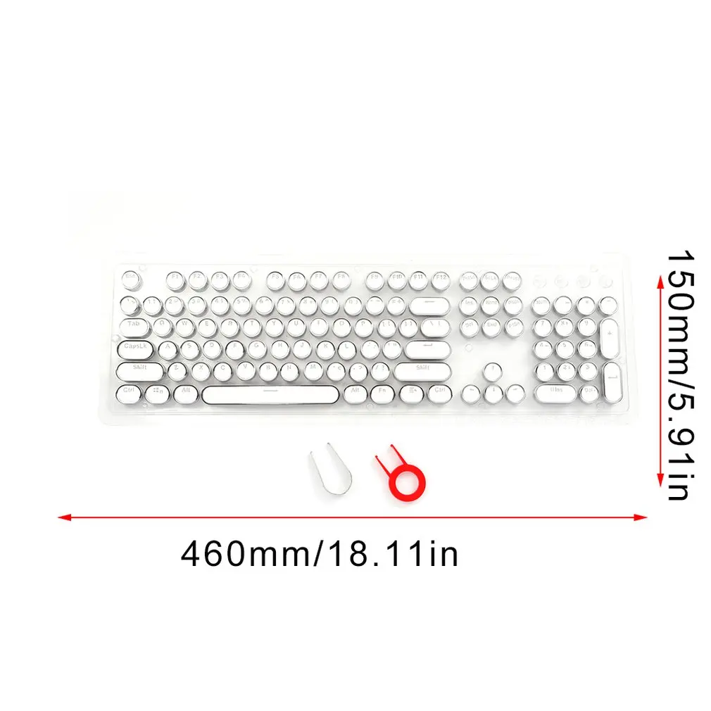 

Replacement Punk Double Injection Keycap 104 Keys Dirtyproof Backlight Round Shaped PBT for Mechanical Keyboards