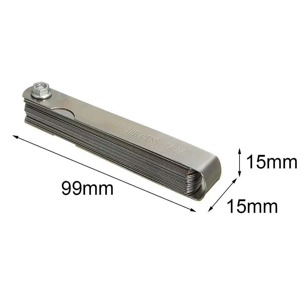 

32 Sheets Thickness Gauge Brass Feeler Gauge Steel 360 Rotation Blades Metric Imperial Difference Filler Woodworking
