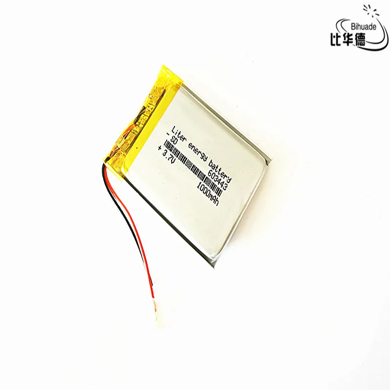 3 7 V 1000mAh 603443 литий полимерный перезаряжаемый ионный аккумулятор для Mp3 MP4 MP5