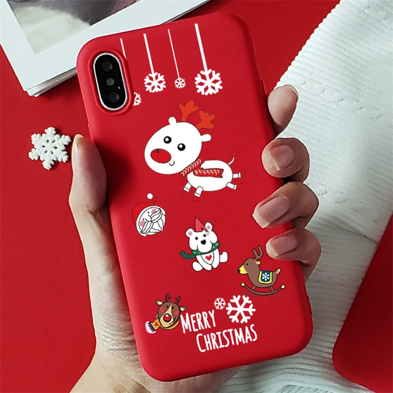 Красный матовый Рождественский Мягкий ТПУ чехол s для iPhone 7 8 6 6S Plus 10 11 Pro XS Max X XR XS чехол для iPhone 7 Plus чехол для телефона - Цвет: katong5