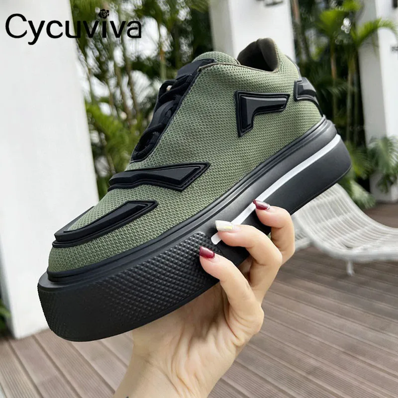 

New Platform Sneakers Men Thick Sole Brand Flat Shoes Women Air Mesh Patchwork Casual Shoes Lace Up Runners Shoes Woman&Women