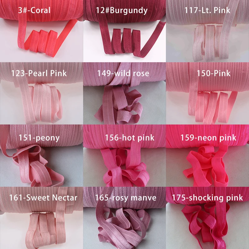 100 ярдов/партия однотонная эластичная лента для завязывания волос 5/8 дюйма