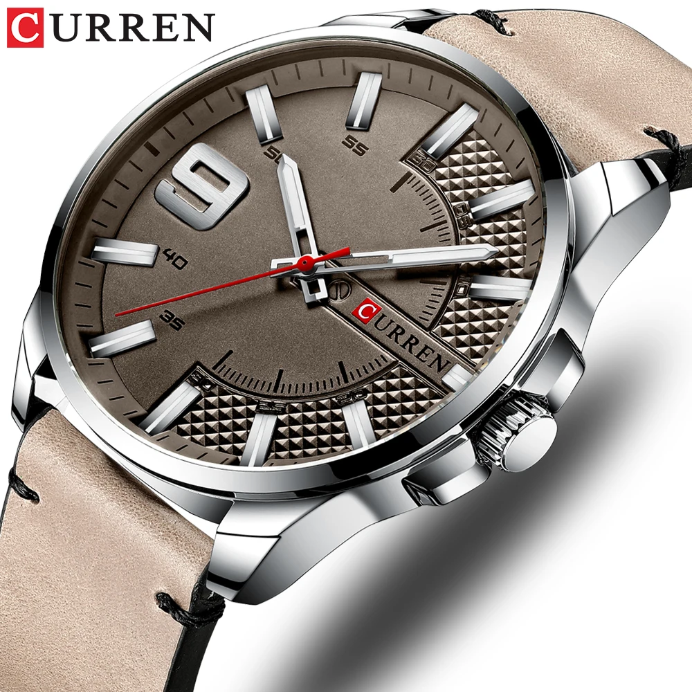 

Top Luxury Brand Business Watch Men CURREN Watches Men Quartz Leather Wrist Watch Luminous Hands Clock Male