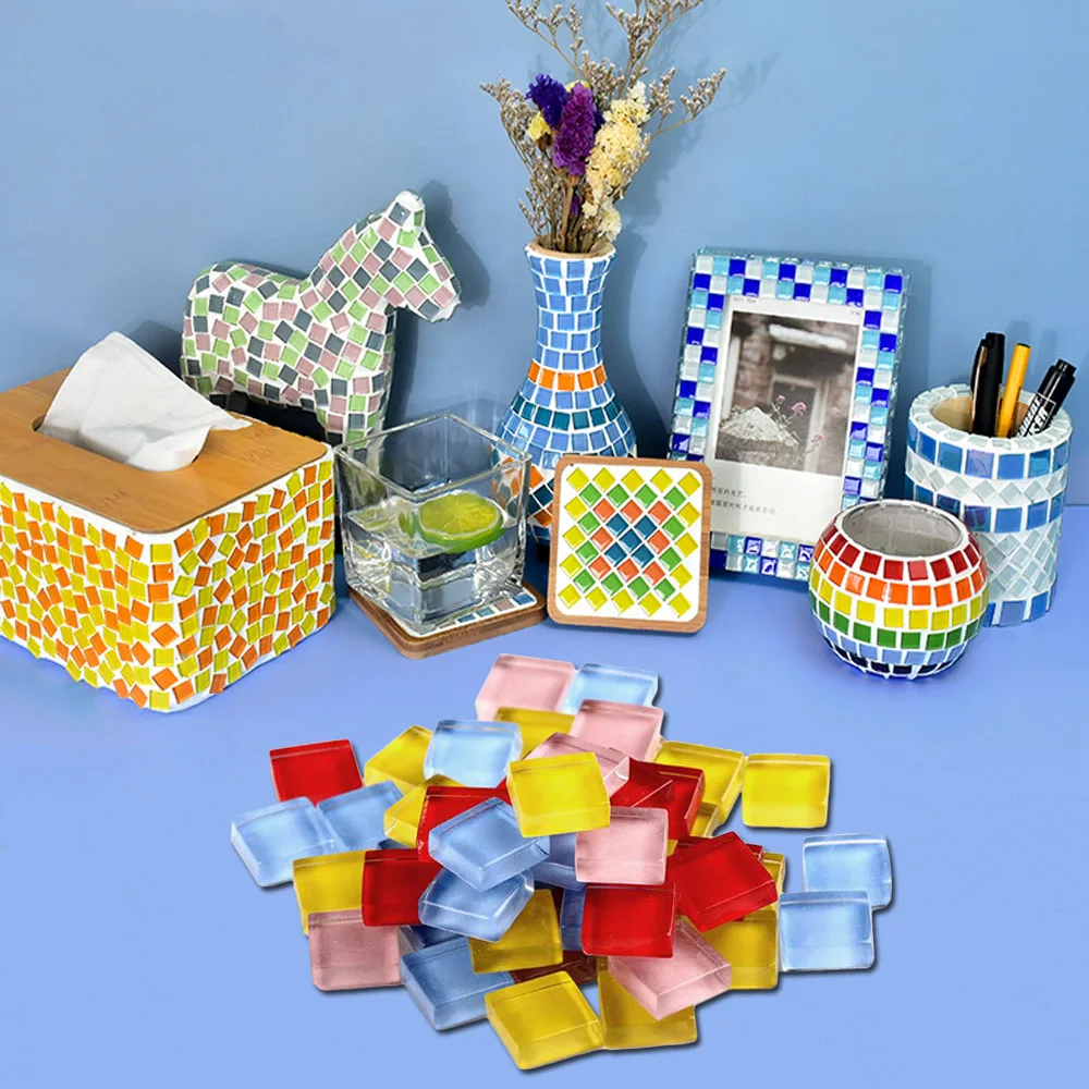 

Lot 100g Colorful Glass Mosaic Tiles Material For DIY Arts Crafts Supplies