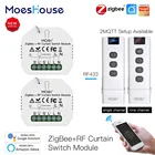 Модуль переключателя для штор MoesHouse RF433 ZigBee, для моторизованных роликовых затворов, жалюзи, двигатель 2MQTT Tuya, умное приложение Alexa Google