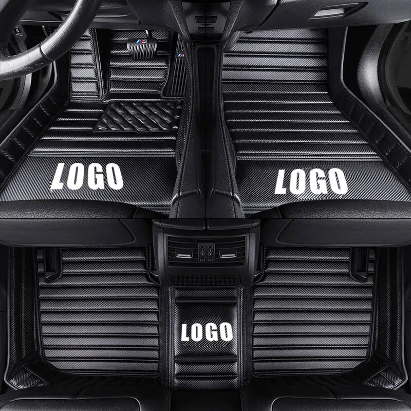 single black black Кожаные автомобильные коврики на заказ для Ford escort fiesta mondeo Focus Fiesta Edge Explorer aurus S-MAX F150 Everest mustang - Название цвета: single black black
