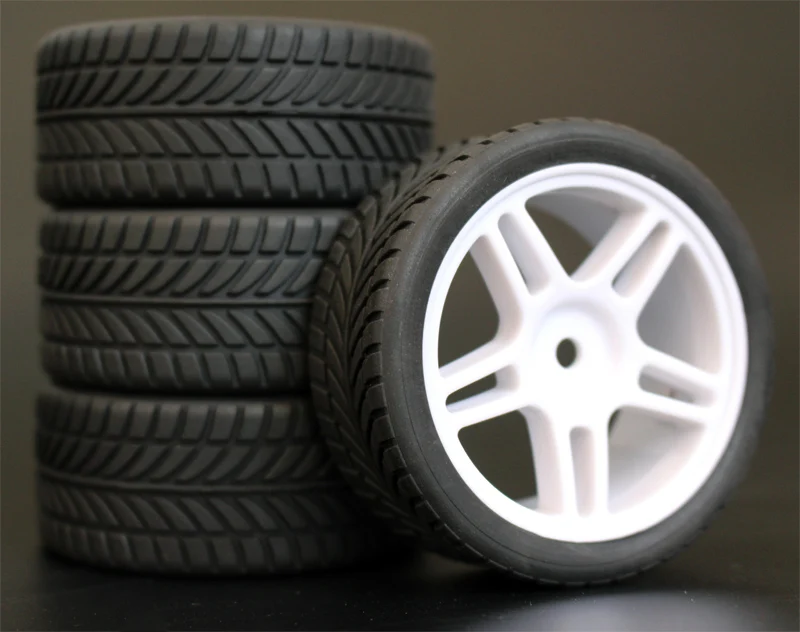 Резиновые гоночные шины на радиоуправлении 1 комплект 4 шт. обод колеса для